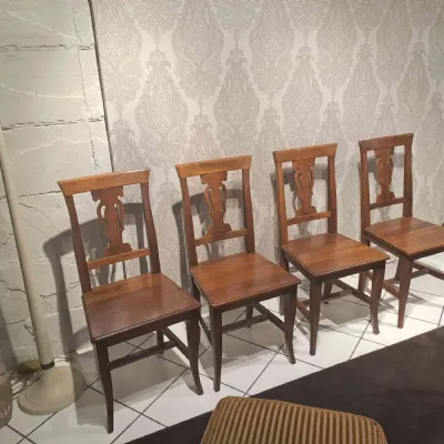 Sedia senza braccioli N. 4 sedie prestige lira in legno di noce di Prestige a prezzo Outlet