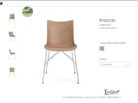 SEDIA Kartell P wood set sedie in legno curvato 3d kartell PREZZI OUTLET