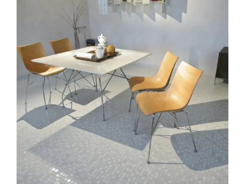 Sedia P wood set sedie in legno curvato 3d kartell di Kartell in OFFERTA OUTLET -29%