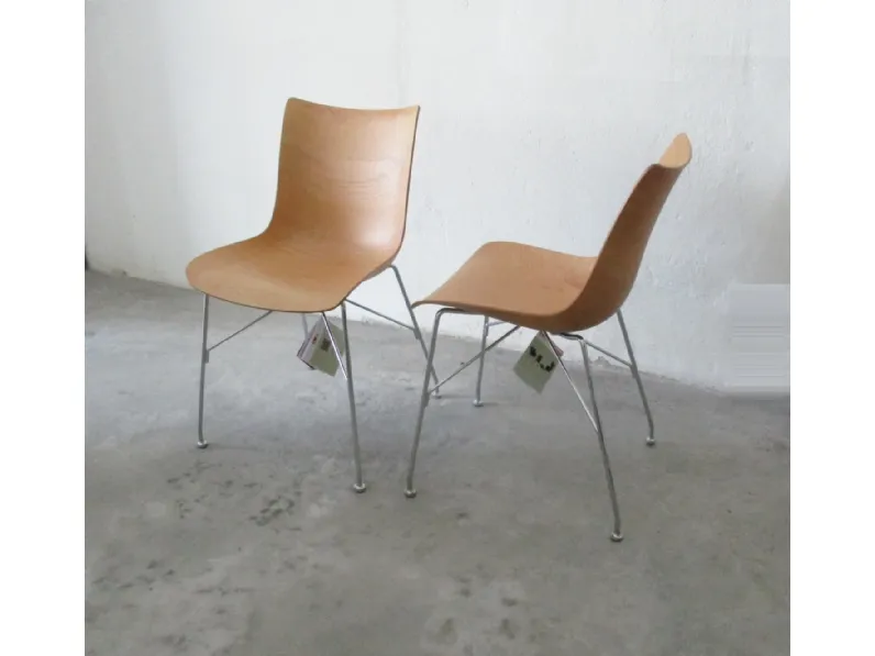 Sedia P wood set sedie in legno curvato 3d kartell di Kartell in OFFERTA OUTLET -33%