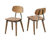 Sedia senza braccioli Set 4 sedie Dialma brown in Offerta Outlet