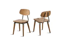 Sedia senza braccioli Set 4 sedie Dialma brown in Offerta Outlet