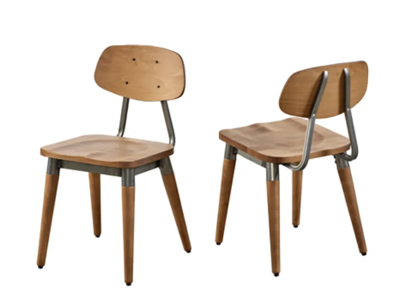 Sedia senza braccioli Set 4 sedie Dialma brown in Offerta Outlet