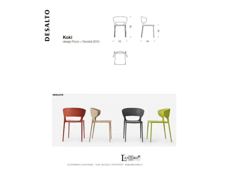Sedia Set 4 sedie koki 707 Desalto a prezzo scontato