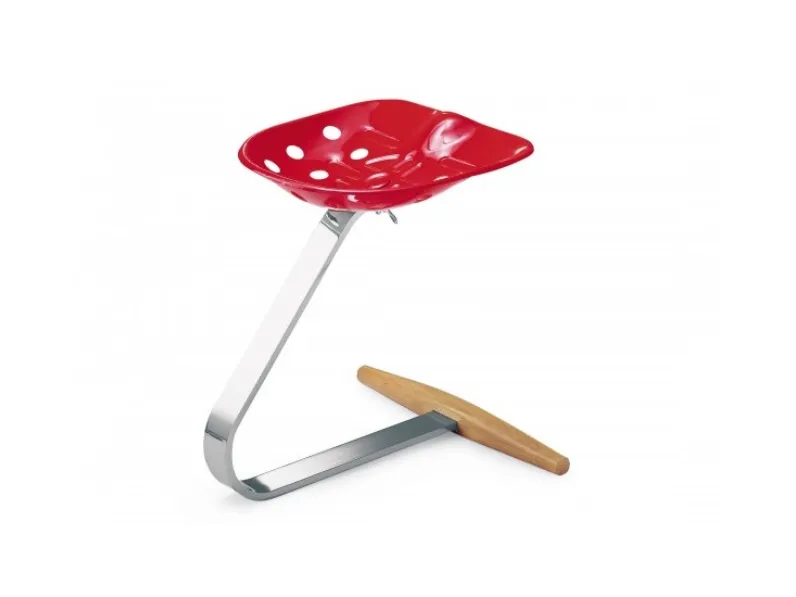 Sgabello Zanotta mezzadro rosso Zanotta con base centrale in offerta