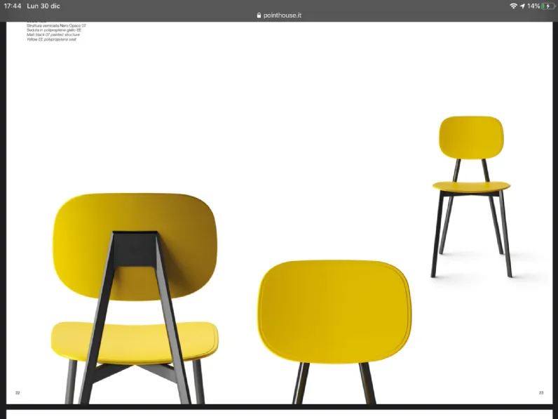 Sedia con schienale medio Tata di Point house in Offerta Outlet