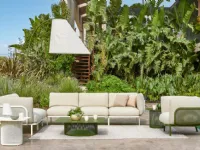 Set da giardino modello Cabla divano due posti con poltrone Emu completo 