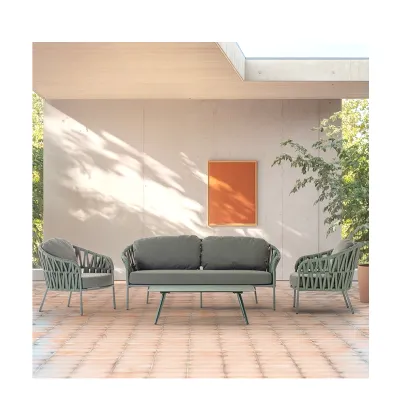 Set da giardino modello Victory divano con poltrone e tavolino Artigianale completo 