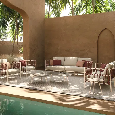 Set da giardino modello Antigua divano con poltrone Emu completo 