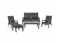 Set per l'esterno completo Salotto kledi antracite tavolino 120 Bizzotto a prezzi convenienti