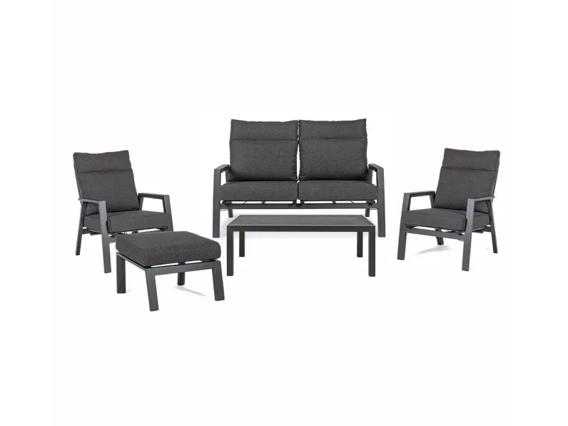 Set per l'esterno completo Salotto kledi antracite tavolino 120 Bizzotto a prezzi convenienti