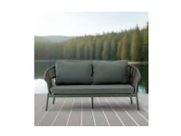Set per l'esterno modello Tropea green divano poltrone e tavolino Artigianale completo 