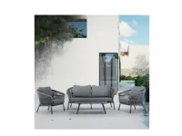 Set per l'esterno modello Tropea green divano poltrone e tavolino Artigianale completo 