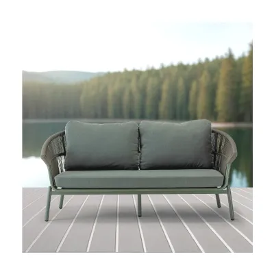 Set per l'esterno modello Tropea green divano poltrone e tavolino Artigianale completo 