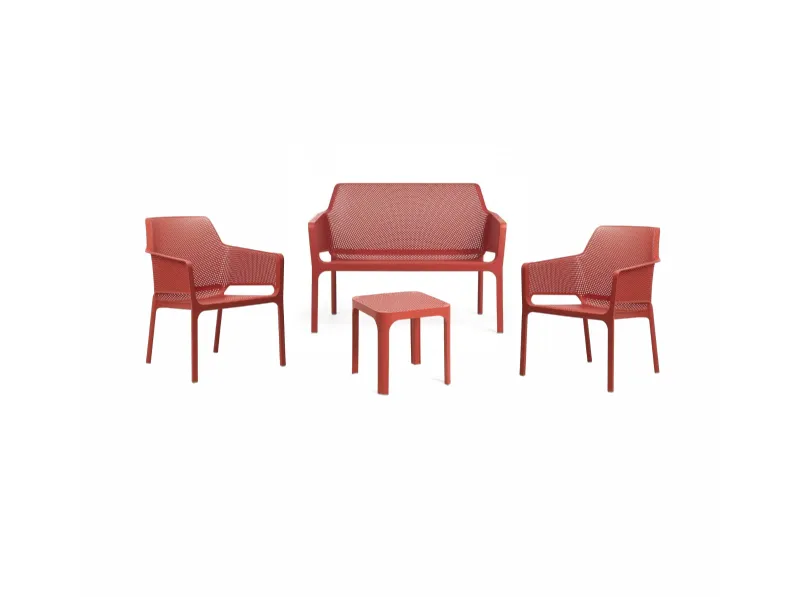 Set per l'esterno modello Salotto net relax corallo table 40 Nardi SCONTATO
