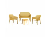 Set per l'esterno modello Salotto net relax giallo senape table 40 Nardi SCONTATO
