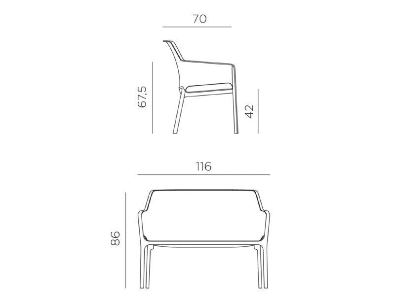Set per l'esterno modello Salotto net relax giallo senape table 40 Nardi SCONTATO