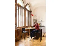Sgabello da cucina Tata impiallacciato Point house in Offerta Outlet
