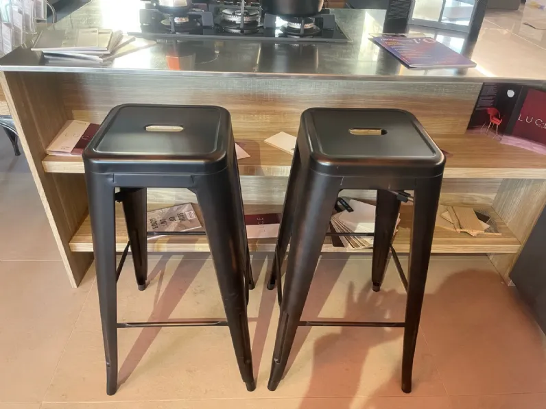 Sgabello Coppia di 2 sgabelli in metallo Rossanese con 4 gambe a prezzo conveniente