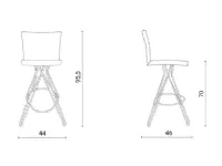 Sgabello con 4 gambe Elite Ozzio a prezzi outlet