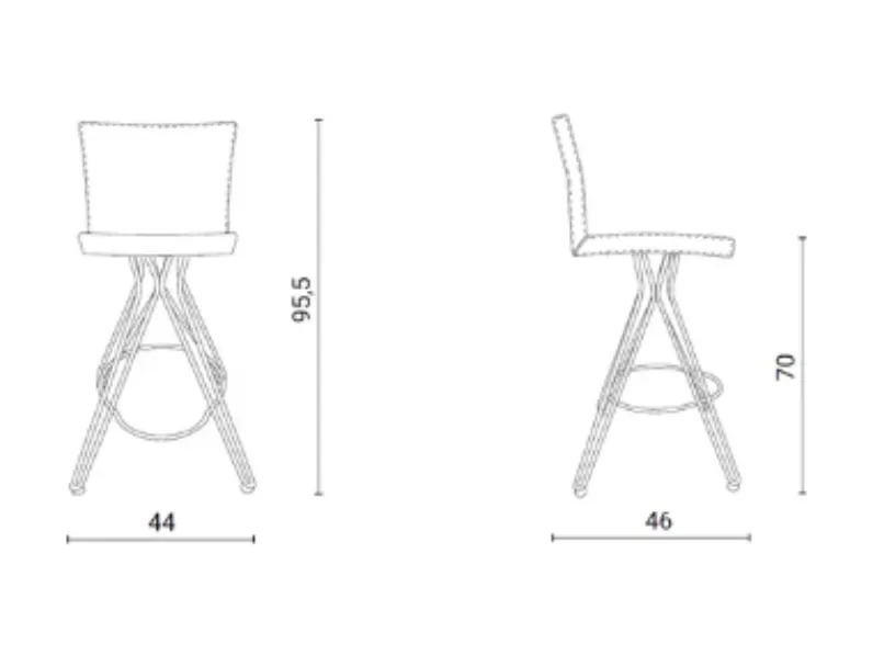 Sgabello Elite Ozzio con 4 gambe a prezzo conveniente