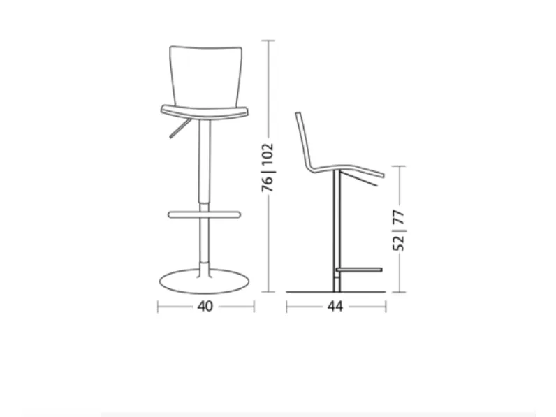 Sgabello con base centrale Hip.ss Colico in offerta