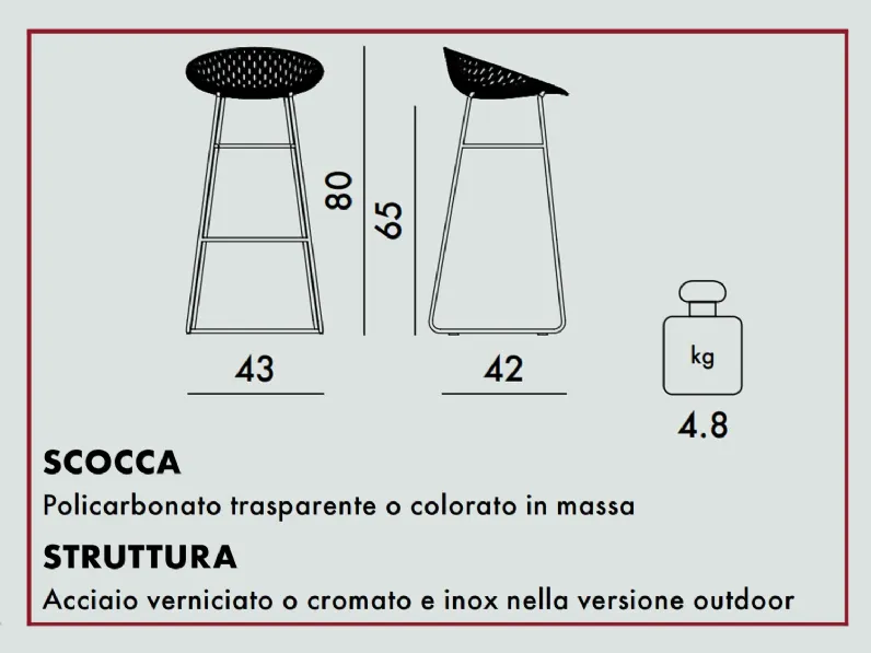Sgabello a slitta Smatrik  Kartell con forte sconto