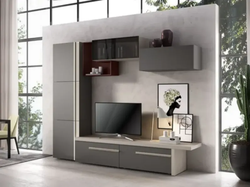 Soggiorno completo Composizione-living modello abaco in promo-sconto del 50% di Gierre mobili in stile moderno in offerta