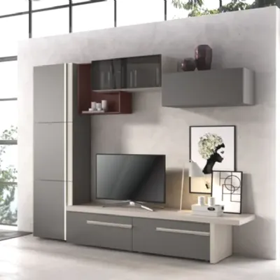 Soggiorno completo Composizione-living modello abaco in promo-sconto del 50% di Gierre mobili in stile moderno in offerta