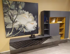 Composizione per il soggiorno modello People con vetro di Pianca in Offerta Outlet