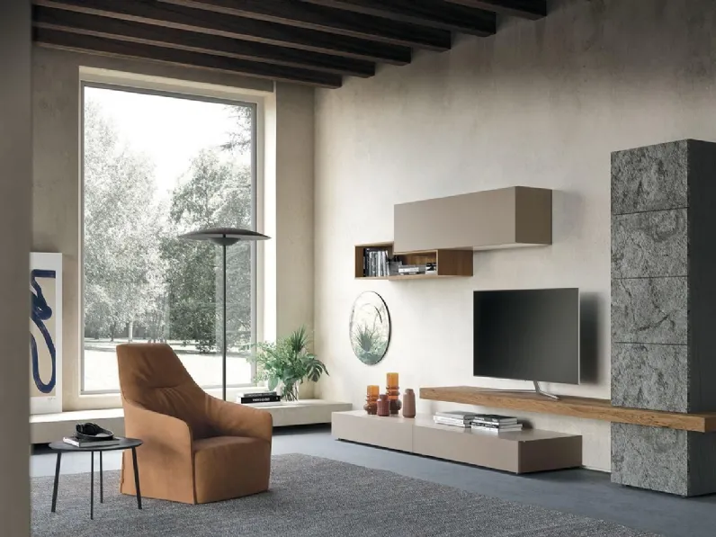 Composizione per la zona giorno modello Sala915 di Mobilgam a prezzo scontato