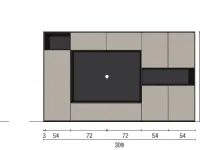 Soggiorno completo Skt23 di Tomasella in melamminico a prezzo Outlet