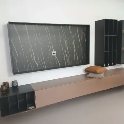 Soggiorno completo Inspire di Caccaro in laccato opaco a prezzo Outlet
