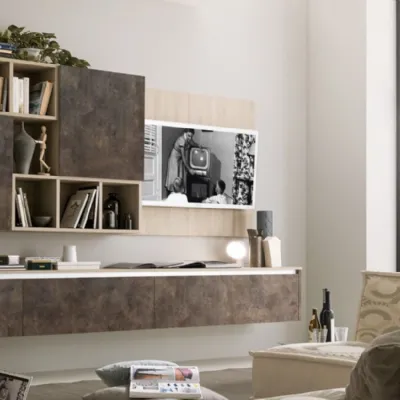 Composizione per il soggiorno modello Mobil eprete soggiorno bronzo design di Nuovi mondi cucine a prezzo Outlet