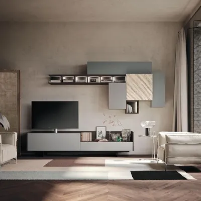 Composizione per il living modello Sala909 di Mobilgam a prezzo Outlet