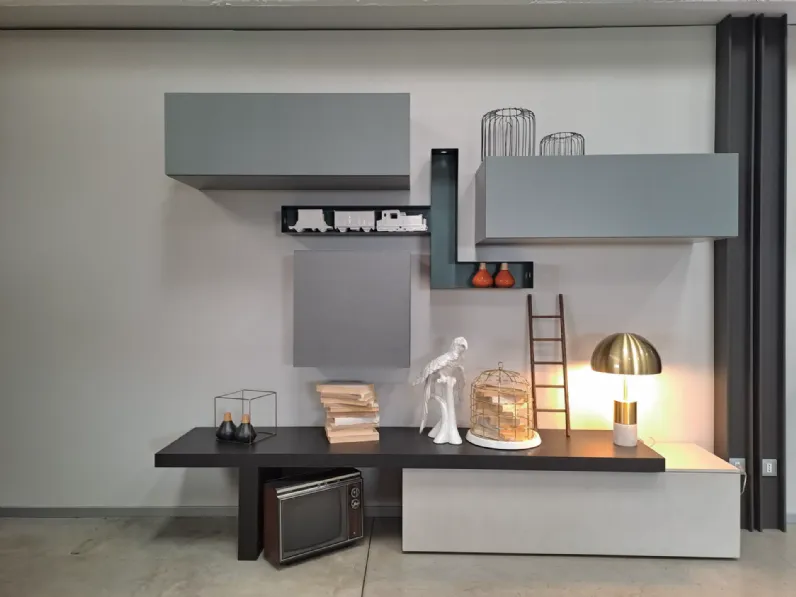 Soggiorno completo Soggiorno  tomasella a terra di Tomasella in laminato materico in Offerta Outlet