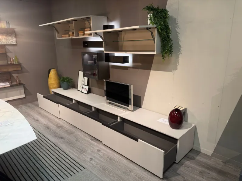 Soggiorno completo Tetris di Tomasella in laminato opaco in Offerta Outlet