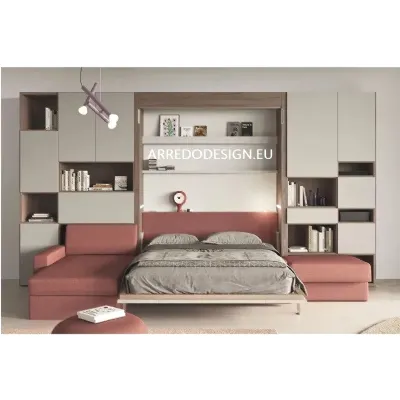 Soggiorno completo Nobu di Clever in laminato opaco in Offerta Outlet