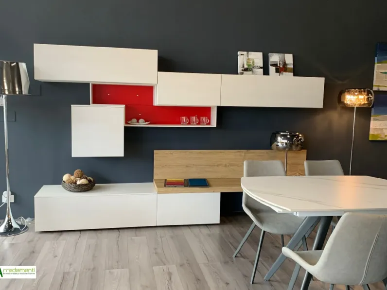 Soggiorno completo Seta-sa1577 di Maronese acf in laminato materico a prezzo Outlet