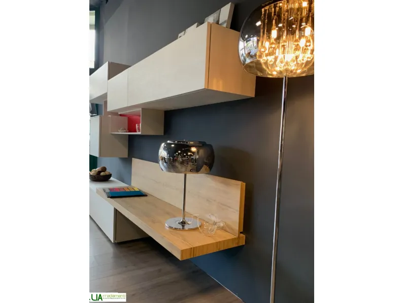 Soggiorno completo Seta-sa1577 di Maronese acf in laminato materico a prezzo Outlet