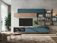 Soggiorno completo modello Soggiono  colombini golf  in colore rovere e  blu opale di Colombini casa a prezzo Outlet