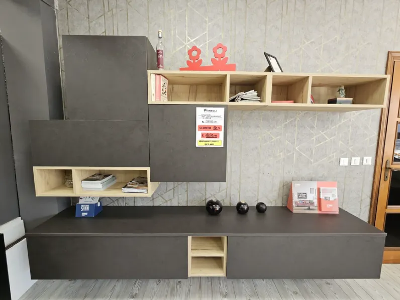 Soggiorno completo Soggiorno cloe  di Mobilegno in laminato materico a prezzo Outlet