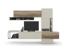 Composizione per la zona giorno modello Soggiorno legno lena 42 made in italy di Md work a prezzo Outlet