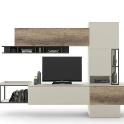 Composizione per la zona giorno modello Soggiorno legno lena 42 made in italy di Md work a prezzo Outlet