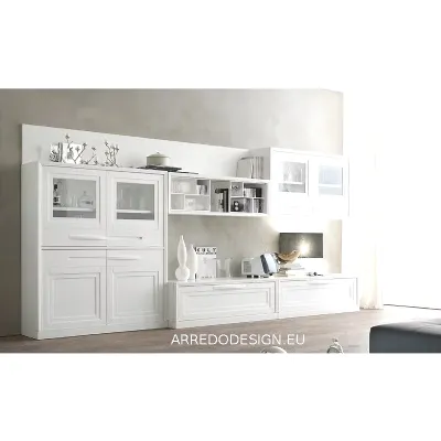 Soggiorno completo Cristina * di Fasolin in laccato opaco a prezzo Outlet