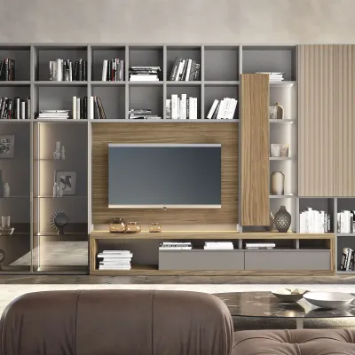 Soggiorno completo Horizont di Mobilgam in stile moderno con forte sconto