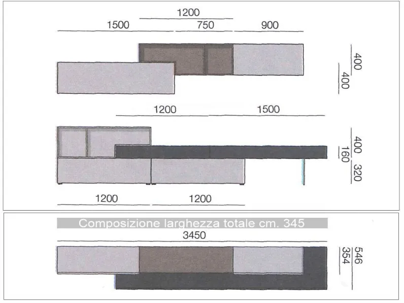 Soggiorno completo Lampo di Sangiacomo in stile moderno in offerta