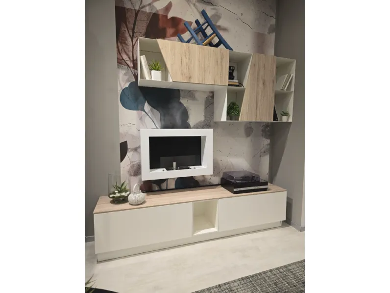Soggiorno completo Liberamente di Scavolini in laminato materico a prezzo scontato