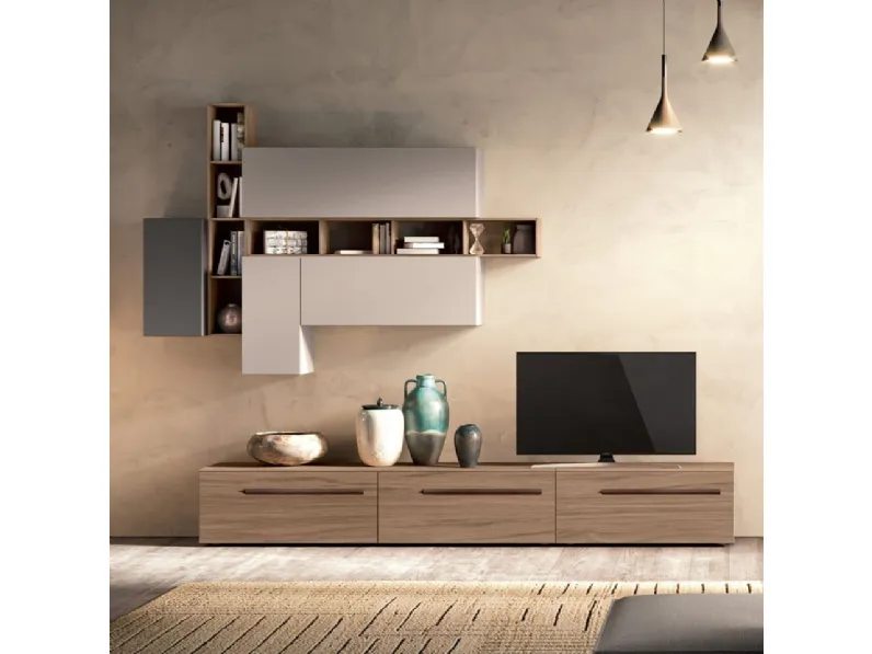 Soggiorno completo Living mod.abaco in promo-sconto del 50% di Gierre mobili in stile moderno a prezzi convenienti