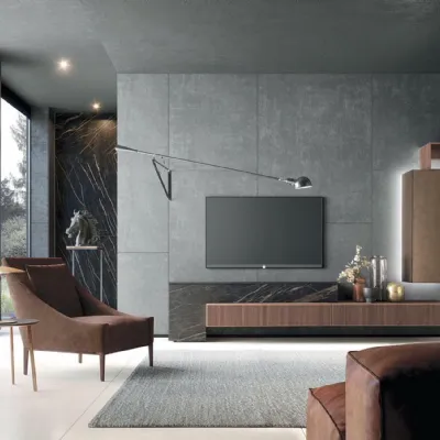 Soggiorno completo modello Living 907 di Mobilgam a prezzo scontato